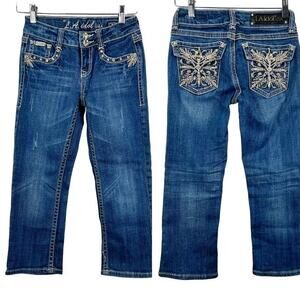 L.A. Idol Bling USA Y2K Bootcut Juniors Cropped Jeans Pocket Size 1